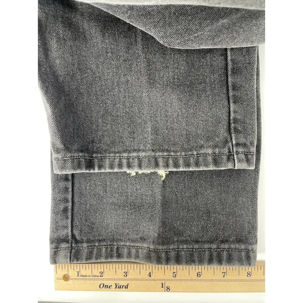 VNTG 2003 Levi’s 505 Jeans Men’s 36x34 Relaxed Fit Charcoal Wash Y2K Distressed